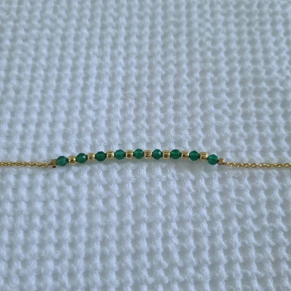 Shivam Green💚 Onyx Bead Anklet - Picture 9 of 15